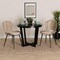 Baxton Studio Brenna Modern Bohemian Greywashed Rattan and Black Metal 2-Piece Dining Chair Set 231-2PC-12826-ZORO - alternate 7